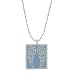 Sterling Silver Rectangle Light Blue Enamel Wing Pendant, 18"