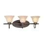 Thomas Lighting SL7343-22 Three Light Bath Fixture, Sable Bronze Finish with Tea Stained Glass