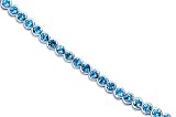 Must Have Firey 19.00 carats total weight Round Cut London Blue Topaz Gemstone Tennis Bracelet in Sterling Silver
