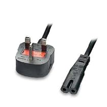 LINDY UK 3 Pin Mains Power Lead (Fig. 8), Black, 2m