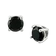 Tressa Sterling Silver Round 4mm Black CZ Stud Earrings