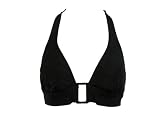 Body I.D. Black Halter Swim Top w/ Square Details