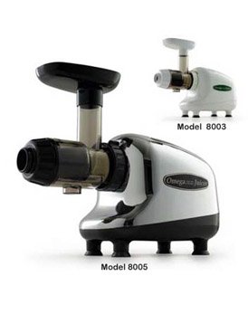 Omega J8005 Nutrition Center Single-Gear Commercial Masticating Juicer, Chrome And Black