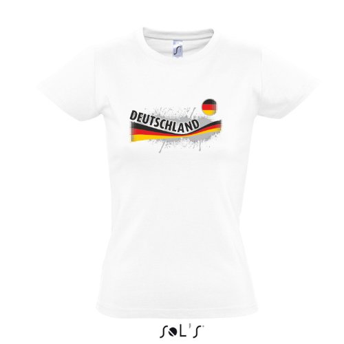 Fanshirt-Damen DEUTSCHLAND, Germany Ländershirt EM / WM Trikot S-XXL , White , M