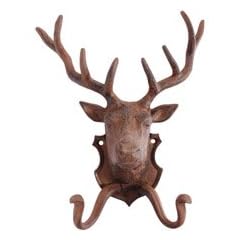 Handtuchhalter Wandhalter Wandhaken "Hirsch" aus Gusseisen antikbraun patiniert *