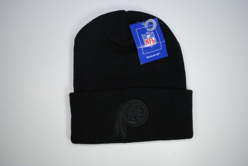 Reebok Washington Redskins Cuffed Black Tonal Beanie Cap