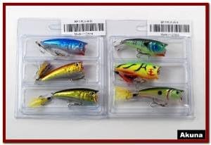 Sigi Bulk Pack of crankbaits/spoons fishing lures for bass, walleye, trout, Pike and other game fish - clearance items (Pack of 6 Top Dog (D))