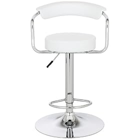 White Faux Leather Adjustable Height Bar or Counter Stool