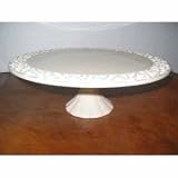 Rose Lattice Ivory Pedestal Cake Plate Stand