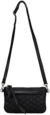 Mighty Purse Sport Luxe Handbag (Black) - Women's Smartphone Charging Handbag for iPhones and Android Phones - Genuine Leather Hand Bag with Rechargeable Battery
