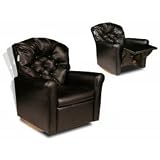 Not so Basic Black 7 Button Child Rocker Recliner Chair