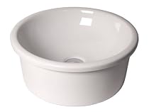 Fontaine Round Porcelain Vessel Bathroom Sink & Drain