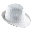 White Pinstripe Fedora Hat