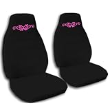 2 black car seat covers, with a butterfly tattoo for a 1999 Nissan Sentra. by Designcovers&node=15684181