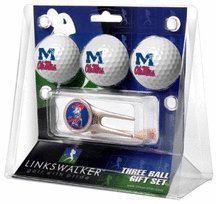 Mississippi Miss) Rebels 3 Golf Ball Gift Pack With Cap Tool