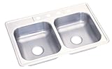 IMAGE OF Elkay NE33224 Neptune 33-by-22-by-6-Inch Double Bowl Kitchen Sink, Stainless Steel