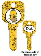 The Simpsons Homer Springfield Kwikset KW House Key