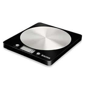 Salter Bilancia da cucina a piattaforma, elettronica, design sottile, colore: Nero Salter Bilancia da cucina a piattaforma, elettronica, design sottile, colore: Nero