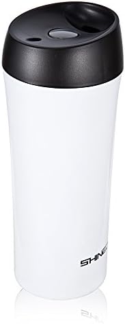 Shineda Stainless Steel Double Way Insulated Travel Vacuum Mug (12 Oz, Milk White)