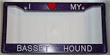 Purple Glitter I Love My Basset Hound Frame