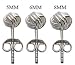 Silver stud earrings - size 5, 6 & 8MM - available in silver finish and 18K gold plated - hand polis