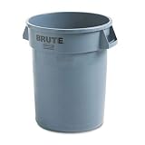 Rubbermaid Brute Refuse Plastic Round Container, 32 Gallon Capacity (Gray)