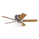 31fc%2BAx%2B2WL. SL160 Hunter Fan 20810 Low Profile III Plus 52 Inch Energy Smart 1 Light Flush Mount Ceiling Fan in White with White Scavo Glass glass