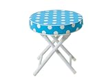 J.I.P. Cushioned Folding Stool with Safety Lock, Blue with White Dots