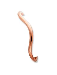 Sterling Silver Polished Rounded Copper-Plated Cuff Bangle Bracelet