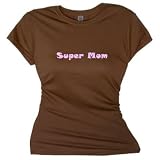 Flirty Diva Tees Woman's SoftStyle T-Shirt-Super Mom-Brown-Pink Pearl