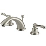 Kingston Brass KB968FL Two Handle 4 in. to 8 in. Mini Widespread Lavatory Faucet with Retail Pop-up