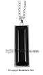 BLACK AND SILVER GEOMETRIC RECTANGLE PENDANT NECKLACE