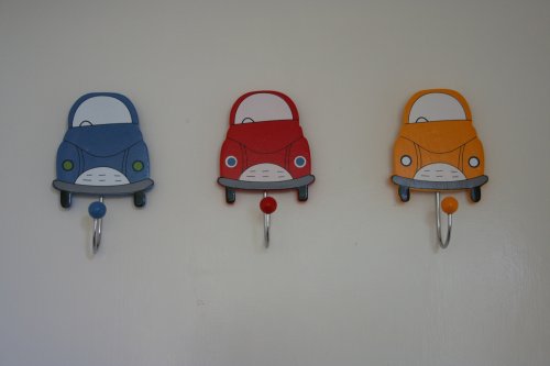 Gisela Graham Children's Yellow Car Wooden Coat Hook