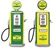 John Deere Gas Pumps Green and Yellow Die-Cast Metal