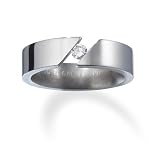 Mens Tension Set Diamond Titanium Commitment Ring