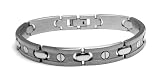 Men's Grey Titanium Rectangular Link Bracelet with Screws, 8