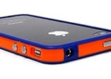 Orange and Blue Premium Bumper Case for Apple iPhone 4 - AT&T