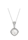 Sterling silver Fancy Square Cut Cubic Zirconia Pendant by Crislu