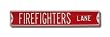 FIREFIGHTERS "FIREFIGHTERS LANE" Authentic METAL STREET SIGN (6" X 36")
