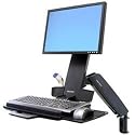 Ergotron StyleView HD Combo - Mounting kit ( wall bracket, support arm, mount, wrist rest ) for LCD display / keyboard / mouse / bar code scanner - plastic, aluminum, steel - black - screen size: 24" - mounting interface: 100 x 100 mm, 75 x 75 mm