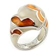 White/Cream Curved Heart Ring