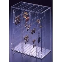 Earring Organizer, Acrylic, Holds 210 Pairs (Clear) (10"W x 5"D x 10"H)