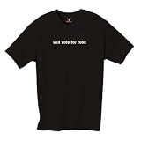 will vote for food 100% Cotton Unisex Tee with wickedly funny Politically Erroneous design at Politically Erroneous by tootoographic