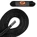 OrthoStep Waxed Very Thin Dress Round Black 33 inch Shoelaces 1 Pair Pack