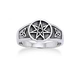 31fcwshWJ7L. SL160  Sterling Silver Faerie or Elven Star and Celtic Knot Ring(Sizes 4,5,6,7,8,9,10)