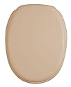 Wenko 17581100 WC-Sitz Lombok, Fix-Clip Befestigung, hochwertiges Material, MDF, mehrfach lackiert, 45 x 34,5 cm, beige