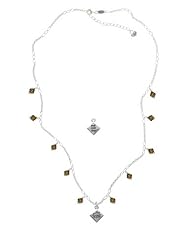 2-D "Bad Hair Day" with Girl on a Smoked Topaz Crystal Waterfall Necklace