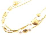 Triple Strand Pearl and Lentil Necklace by Gurhan