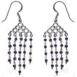 Mom Gift Ideas - Dangle Earrings Silver Jewellery Amethyst Gem stone 3.5 inches (gnklcs306erng)