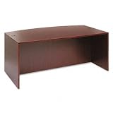 Alera Valencia Series Bow Front Desk Shell, 72w x 42d x 29-1/2h, Mahogany